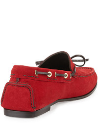 Tom Ford Crawford Suede Driving Loafer Red