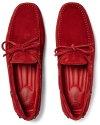 Tod's Ferrari Gommino Suede Driving Shoes