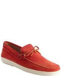 Tod's Red Suede Driving Loafers