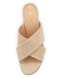 Mansur Gavriel Suede Crisscross 40mm Slide Sandal