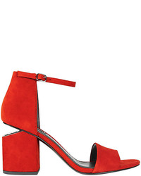 Alexander Wang Abby Cut Out Stack Heel Suede Sandal