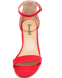 Babe Squad Red Suede Heeled Sandals