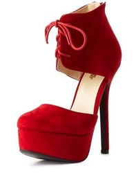 Charlotte Russe Lace Up Ankle Cuff Platform Heels