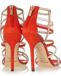 Jimmy Choo Maitai Suede And Perspex Sandals