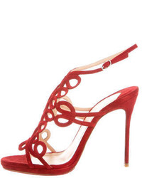 Christian Louboutin Suede Ankle Strap Sandals