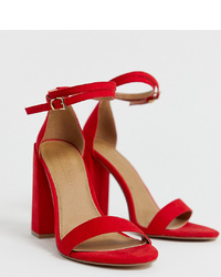 ASOS DESIGN Wide Fit Highlight Barely There Heeled Sandals