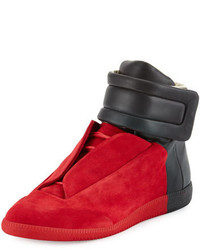 Maison Margiela Future Colorblock High Top Sneaker Redblack