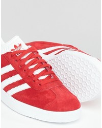 adidas Originals Red Suede Gazelle Unisex Sneakers
