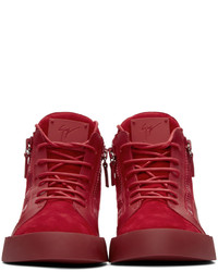 Giuseppe Zanotti Red Suede London High Top Sneakers
