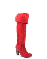 BIVIEL Bv2706 Red Suede Fashion Knee High Boots Eu 37