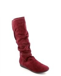 White Mountain Freefall Red Suede Fashion Knee High Boots