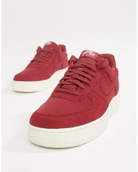 Nike Air Force 1 07 Suede Trainers In Red Ao3835 600