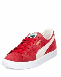 Puma Clyde Suede Low Top Sneaker Red