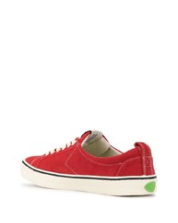 Cariuma Oca Low Stripe Samba Red Contrast Thread Suede Sneaker