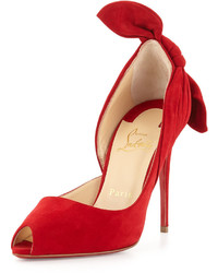 Christian Louboutin Barbara Knot Heel Red Sole Pump Oeillet