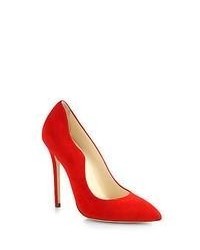 Brian Atwood Besame Suede Pumps Red