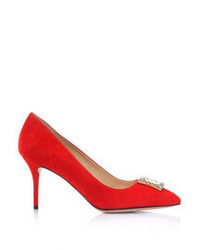 Charlotte Olympia Eleanor Suede Point Toe Pumps
