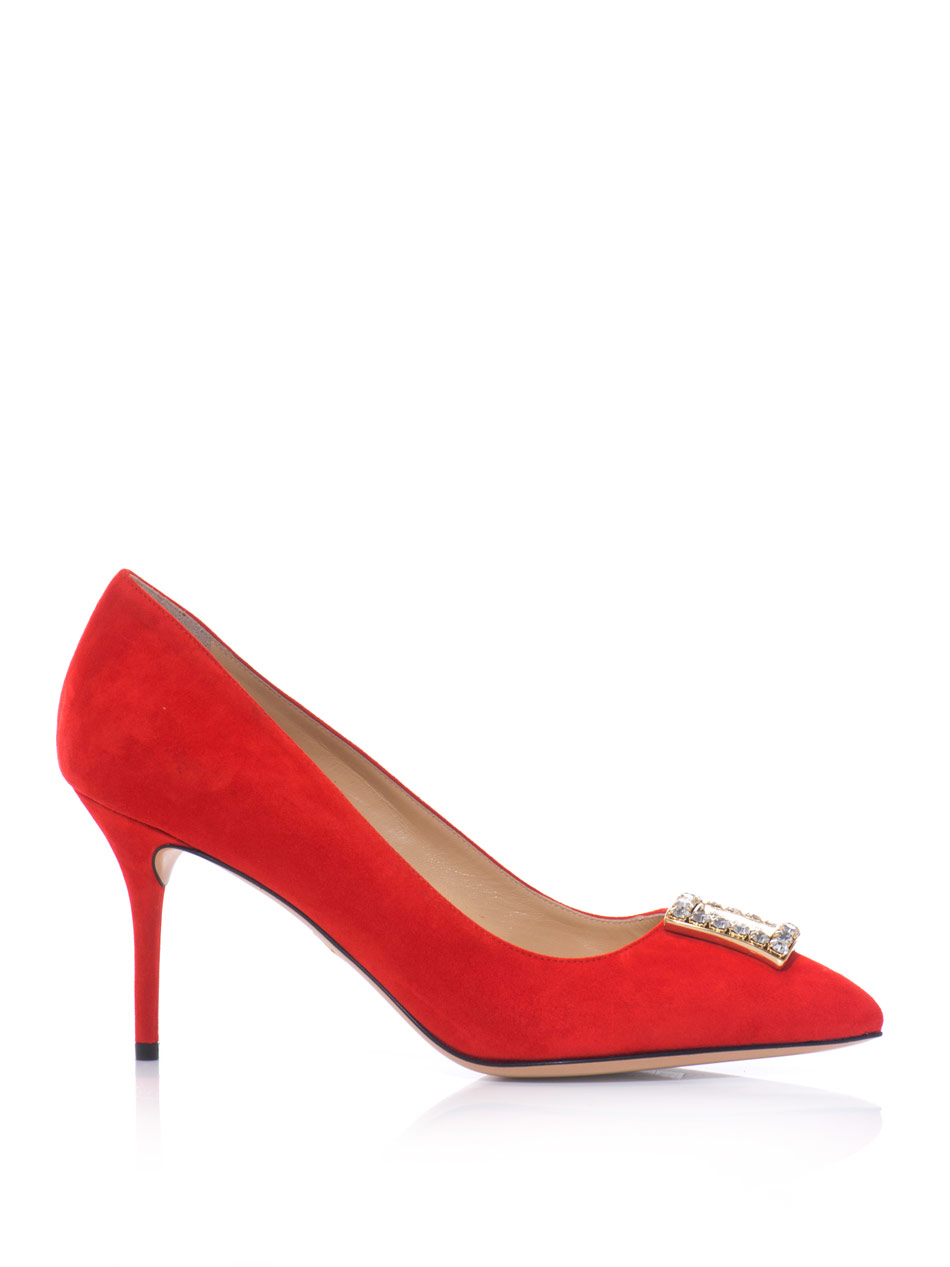 Charlotte Olympia Eleanor Suede Point Toe Pumps, $423 | MATCHESFASHION ...