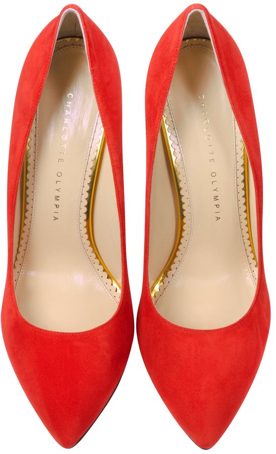 Charlotte Olympia Monroe Red Suede Pump | Where to buy & how to wear