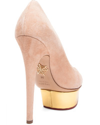 Charlotte Olympia Cindy Suede Pumps In Blush
