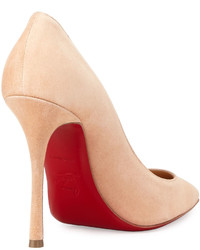 Christian Louboutin Decoltish Suede 100mm Red Sole Pump Doudou