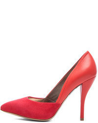 Lanvin Dorsay Suede Leather Pumps In Red