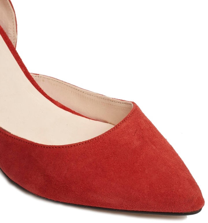 Janet Red Kitten Mid Heeled Shoes, $294 | Asos |