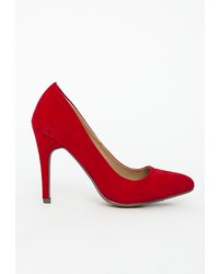 Missguided Faux Suede Heeled Shoe Red