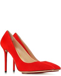 Charlotte Olympia Monroe Red Suede Pump