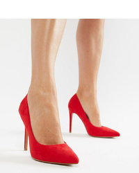 ASOS DESIGN Paris Pointed High Heeled Court Shoes In Red
