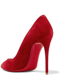 Christian Louboutin Pigalle Follies 100 Suede Pumps Red