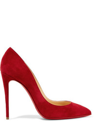 Christian Louboutin Pigalle Follies 100 Suede Pumps Red