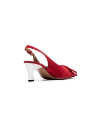 Marni Red 60 Suede Leather Slingback Pumps