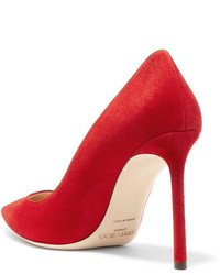 Jimmy Choo Romy Suede Point Toe Pumps Red