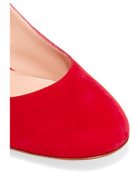 Gianvito Rossi Suede Pumps Red