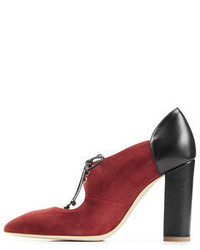 Malone Souliers Suede Pumps With Lace Up Front