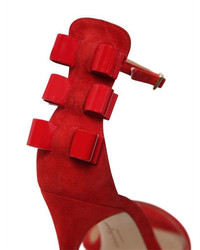 Salvatore Ferragamo 105mm Angie Suede Patent Sandals