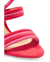 Alexandre Birman Aurora Suede Sandals Red