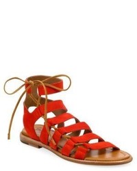 Frye Blair Side Lace Up Suede Sandals