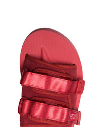 Suicoke Red Suede Moto Sandals