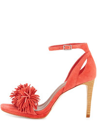 Donald J Pliner Shayla Ankle Strap Suede Sandal Coral