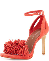 Donald J Pliner Shayla Ankle Strap Suede Sandal Coral