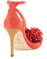 Donald J Pliner Shayla Ankle Strap Suede Sandal Coral