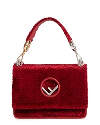 Fendi Kan I Logo Velvet Shoulder Bag