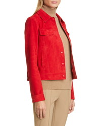 Red Suede Shirt Jacket