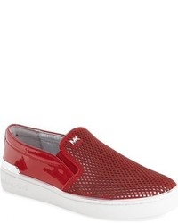 Red Suede Slip-on Sneakers