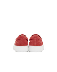 Woman by Common Projects Red Suede Slip On Sneakers
