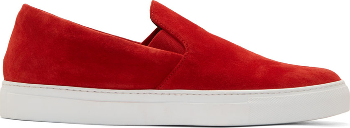 Christopher Kane Red Suede Slip On 