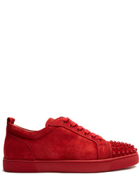 Christian Louboutin Louis Junior Low Top Suede Trainers