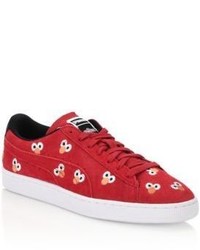 Puma Sesame Street Elmo Lace Up Suede Sneakers